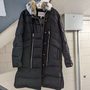 Fur Trimmed Black Down Parka by Derek Lam 10 Crosby (Sz S)